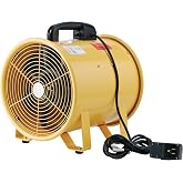 Global Industrial Portable Ventilation Fan, 12" Diameter Confined Space Blower Fan, 2 Speed, 1640 CFM, 3/8 HP, 10'L GFCI Power Cord, 120V, 14-1/2"L x 13" W x 16-1/2"H