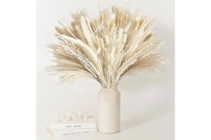 NSRHMJ 110 Pcs Pampas Grass Decor-Natural Dried Flowers, Reed Grass Bouquet for Wedding Boho Flowers Home Table Decor, Rustic Farmhouse Party (110 pcs)