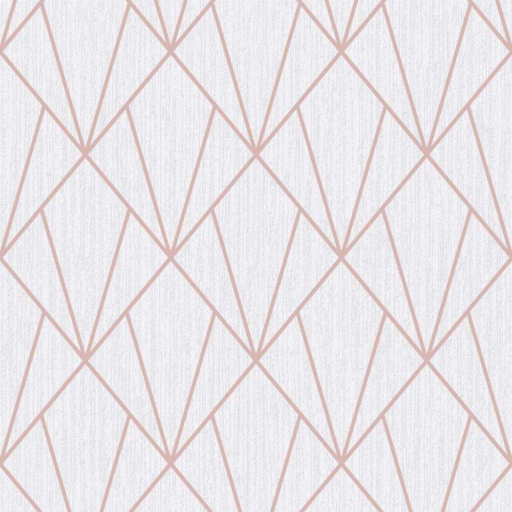 Muriva Indra Geometric Glitter Wallpaper Rose Gold (154102)