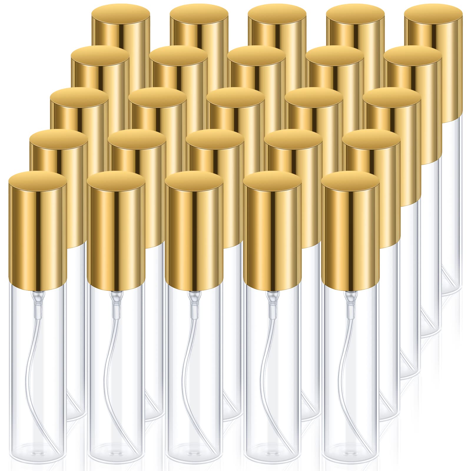 Photo 1 of Yinder 25 Pcs 10 ml Glass Refillable Perfume Bottles Bulk Travel Empty Perfume Atomizer Sprayers Portable Spray Bottles Mini Sample Fragrance Containers, Gold