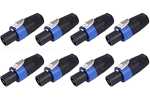 Yuyaokk 8 Pack Upgraded Speakon Cable Adapter Connectors, 4 Pole Audio Speaker Plug Twist Lock Compatiable with Speakon NL4FC, NL4FX, NLT4X, NL2FC