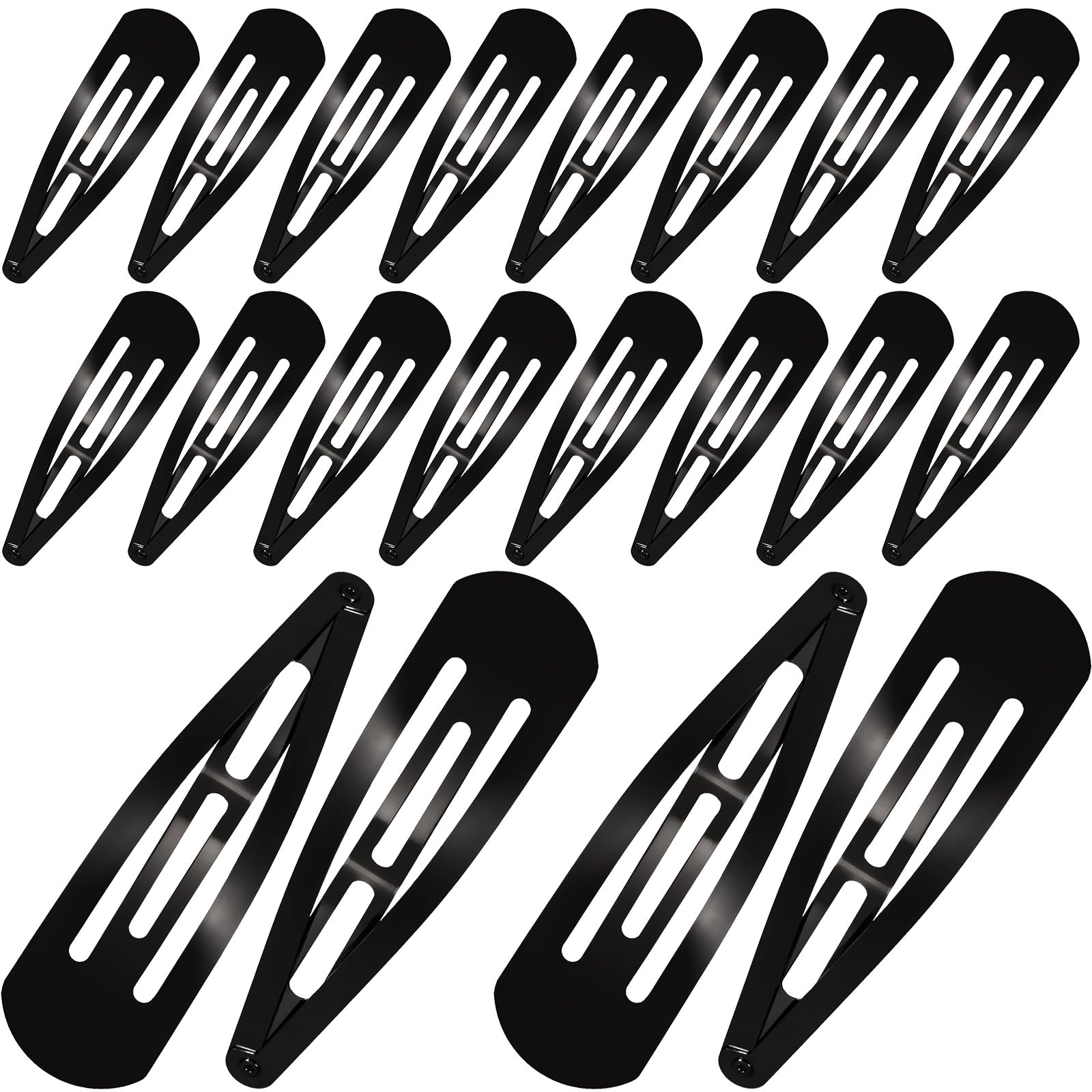 Photo 1 of WILLBOND 30 Pieces 3.1 Inch Large Metal Snap Hair Clips Nonslip Barrettes Women Hair Accessories(Black)