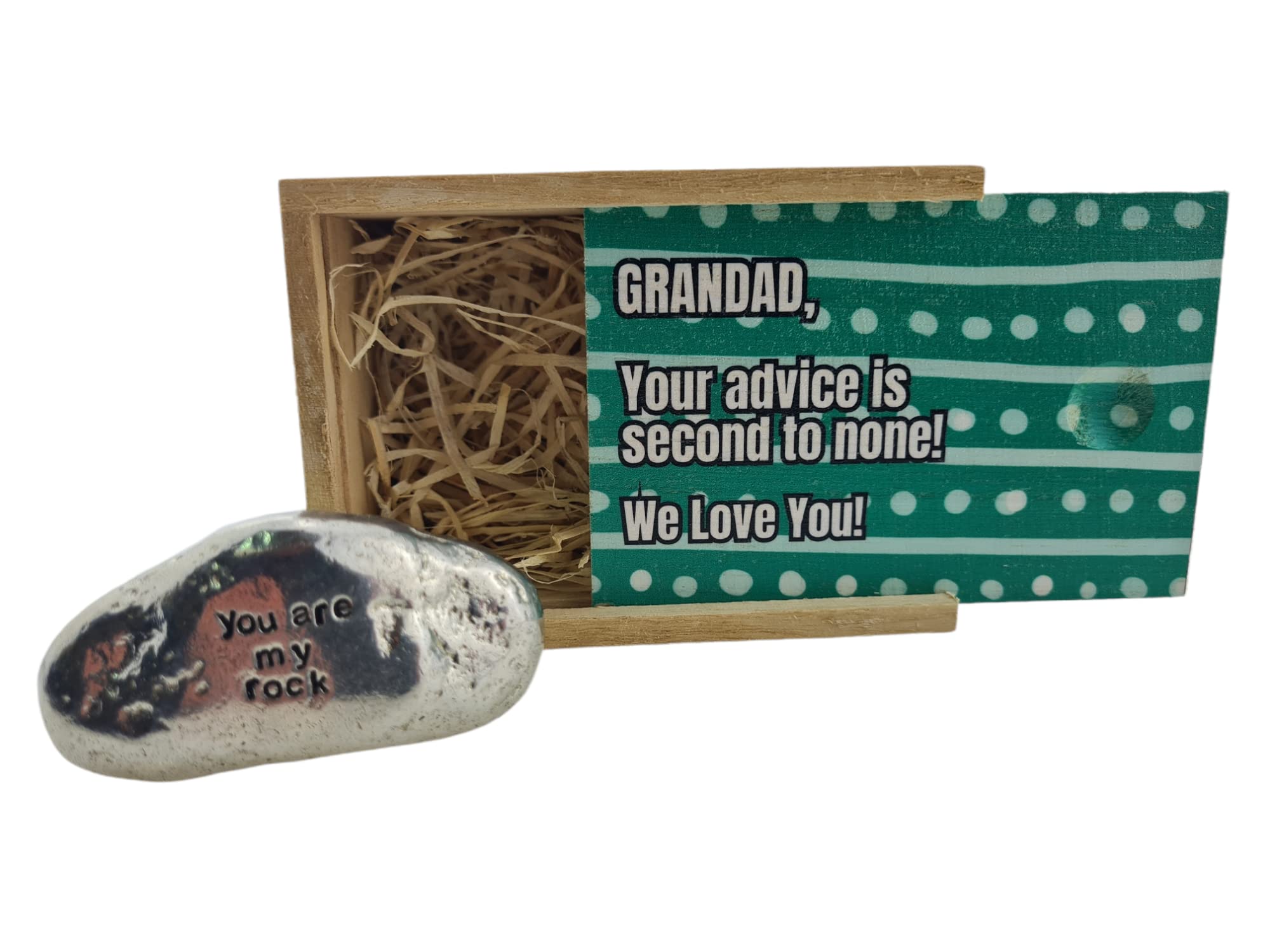 Grandad Your Advice Is Second To None You Are My Rock Gift - Solid Metal Rock (rock-advice)