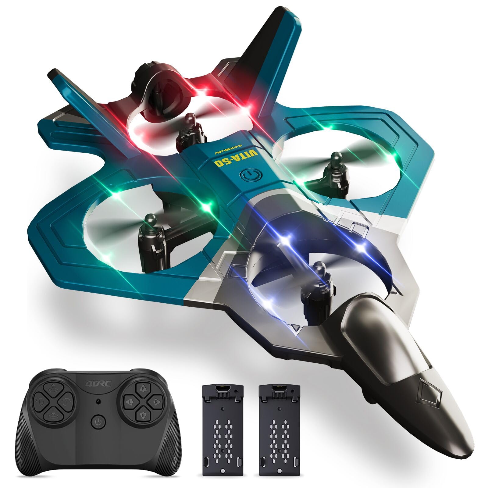4DRC Foam RC Plane for Adults Kids, Remote Control Airplane Toys for Boys Kids Adults Beginners, RC Planes Fighter Jet Helicopter Drones for Kids Adults, 360° Flip Easy to Fly