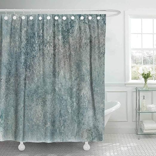 Amazon Com Teepel Country Shower Curtain Fabric Shower Curtain Outhouse Shower Curtain Aqua Rustic Texture Natural Aqua Blue Stone Interior Wall 78x72inch Cool Shower Curtain For Bathroom Decor With Hooks Home Kitchen