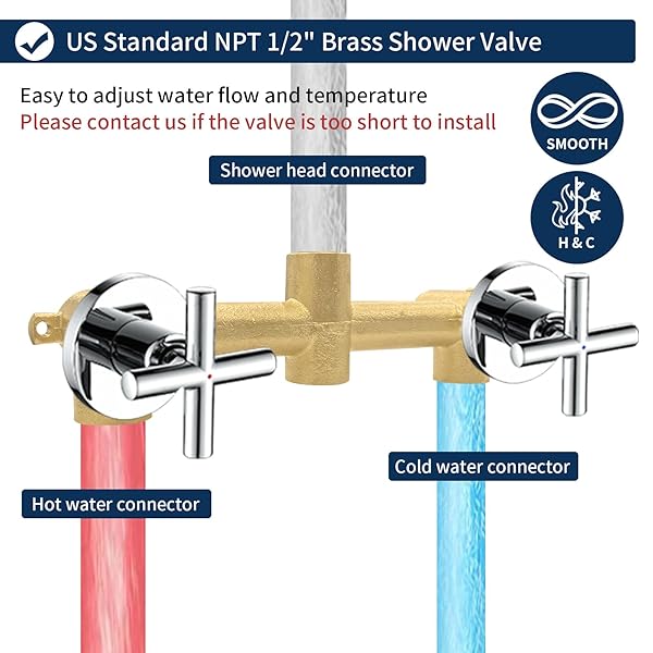 2 HANDLE SHOWER FAUCET SHOWER SYSTEM COMPLETE 2 IN 1 SHOWER COMBO SET WITH HANDHELD SHOWERHEAD SHOWER TRIM KIT WALL MOUNTED SHOWER FIXTURES CHROME POLISHED