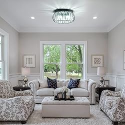 BUXVRCS Modern Crystal Chandelier, 4-Light Flush
