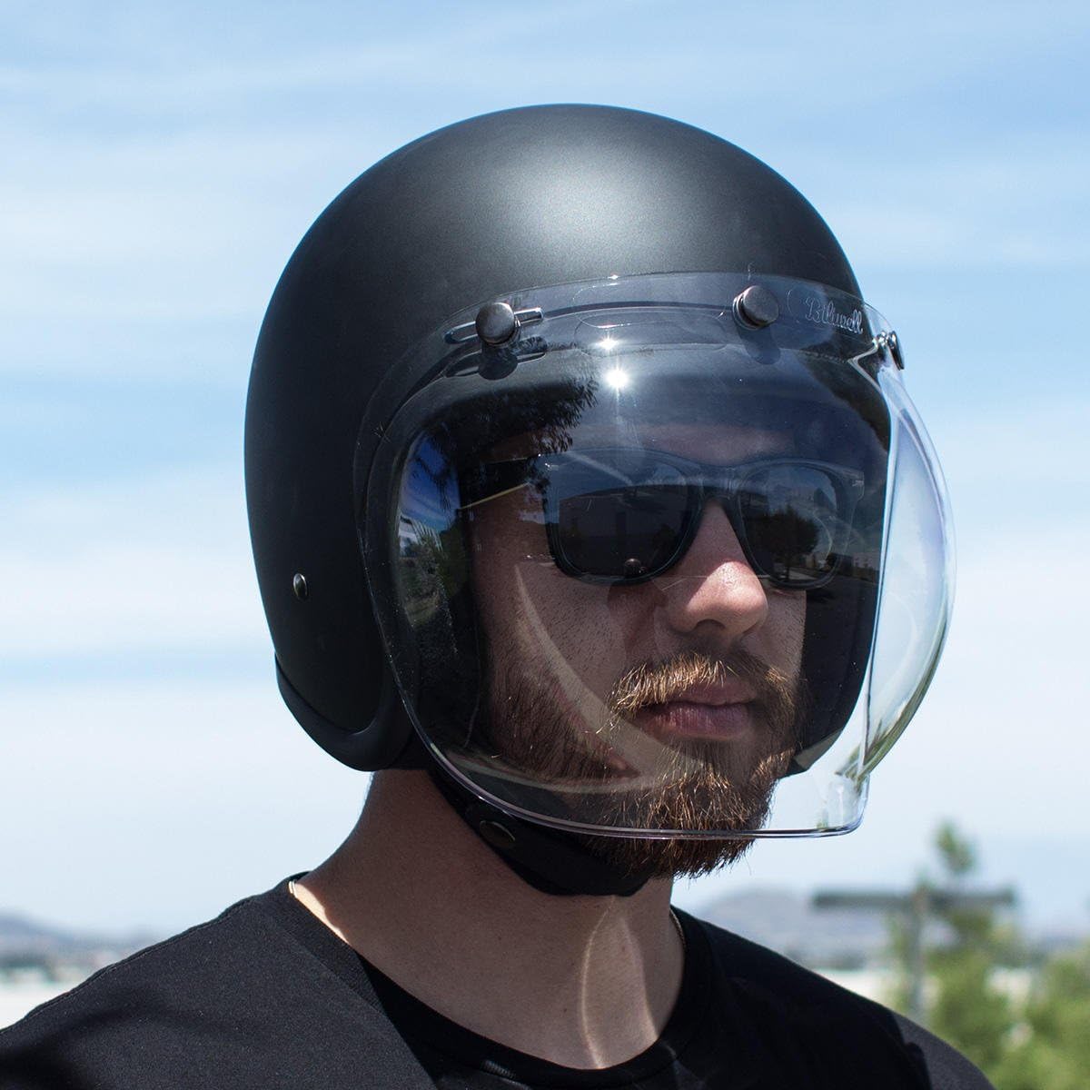 Moto, accessori e componenti Novità! Visiera Bubble Biltwell Gialla  antiappannamento per caschi jet a 3 bottoni Auto e Moto laaldeasanicolas.es