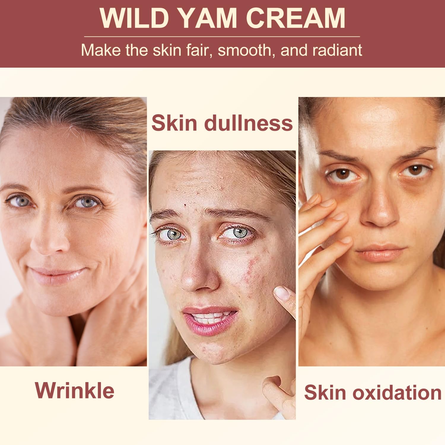 2Pcs Wild Yam Cream, Wild Yam Cream Organic for Women, Wild Yam Moisturizing Cream, Women's Organic Wild Yam Root Cream for All Skin Types