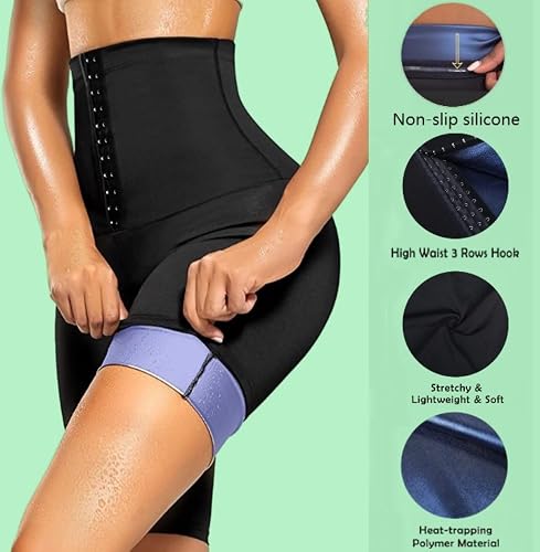 Sauna Sweat Shorts For Women High Waisted Hot Thermo Waist Trainer Slimming Leggings