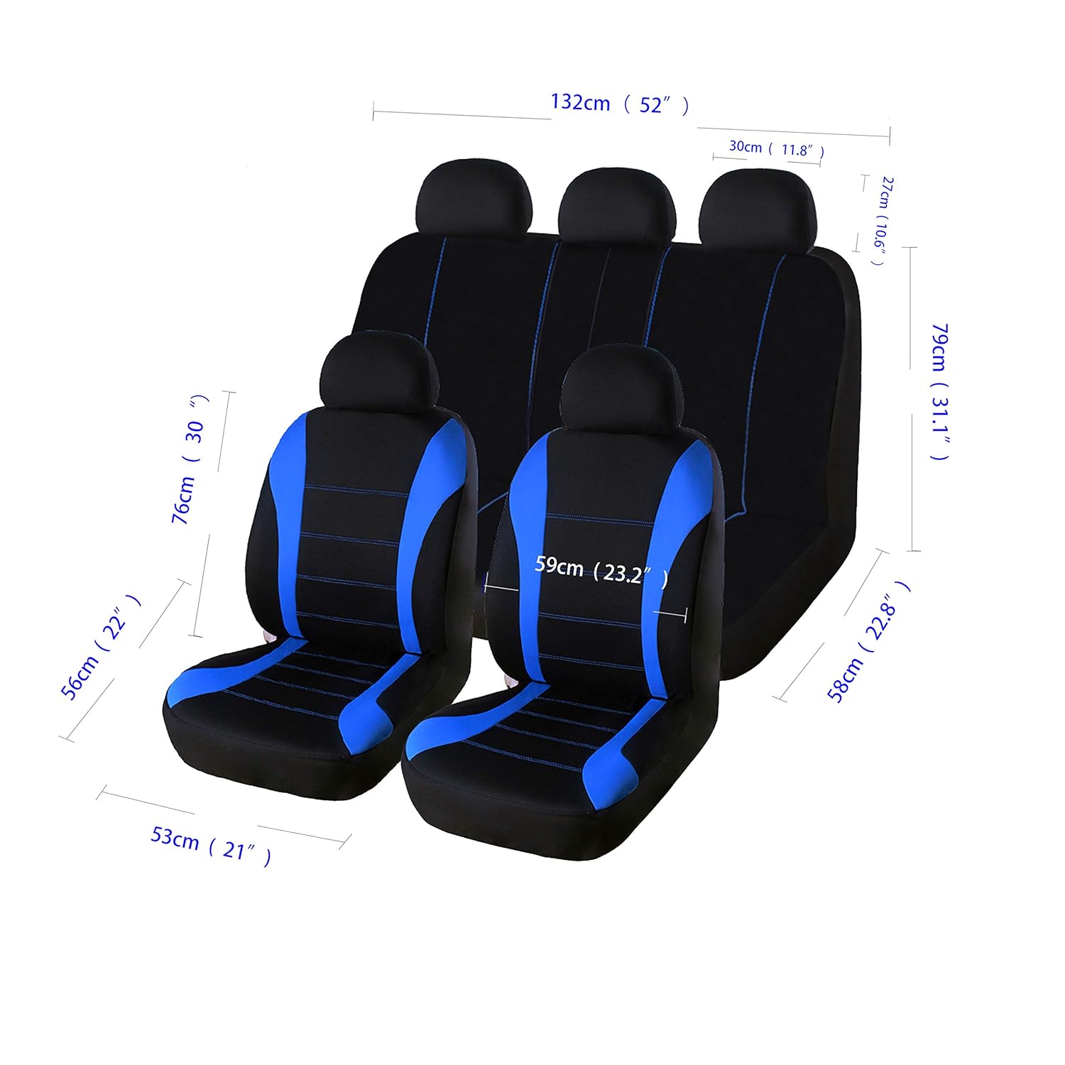 AUTO HIGH Juego de Fundas para Asientos de Coche Universal Cubiertas de