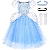 Axaxa Princess Costume for Girls Princess Dress Halloween Birthday Party Outfits for Little Kids