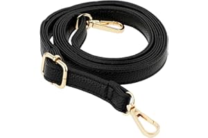 TELOOCO Purse Strap Replacement 33.4-59 Inch Adjustable Leather Belt for Purse Crossbody Bag Handbags,Black