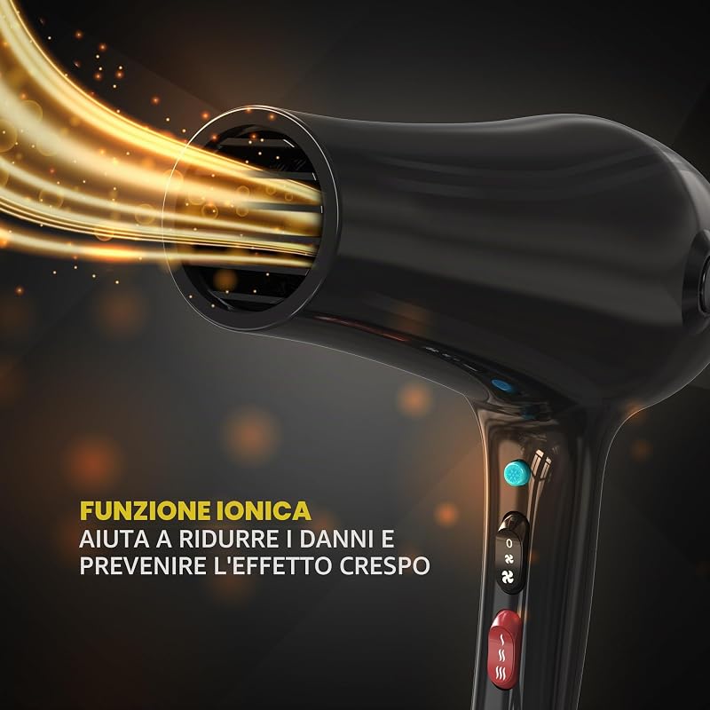 Powerpik 5000 Asciugacapelli con accessorio pik per acconciature afro