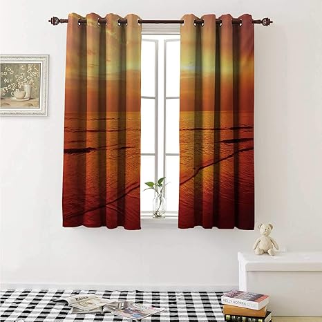 Amazon Com Flyerer Ocean Room Darkening Wide Curtains Twilight