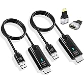 2026 Upgrade Wireless HDMI Transmitter and Receiver 328FT/100M, 4K Decode 1080P@60Hz Ultra HD Extender Kit Display Adapter, Plug & Play 5G+2.4G for Video/Audio to Monitor from TV Box/Laptop/Projector