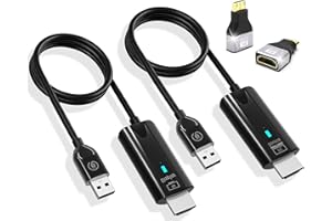 WEKEFON 2026 Upgrade Wireless HDMI Transmitter and Receiver 328FT/100M, 4K Decode 1080P@60Hz Ultra HD Extender Kit Display Adapter, Plug & Play 5G+2.4G for Video/Audio to Monitor from TV Box/Laptop/Projector