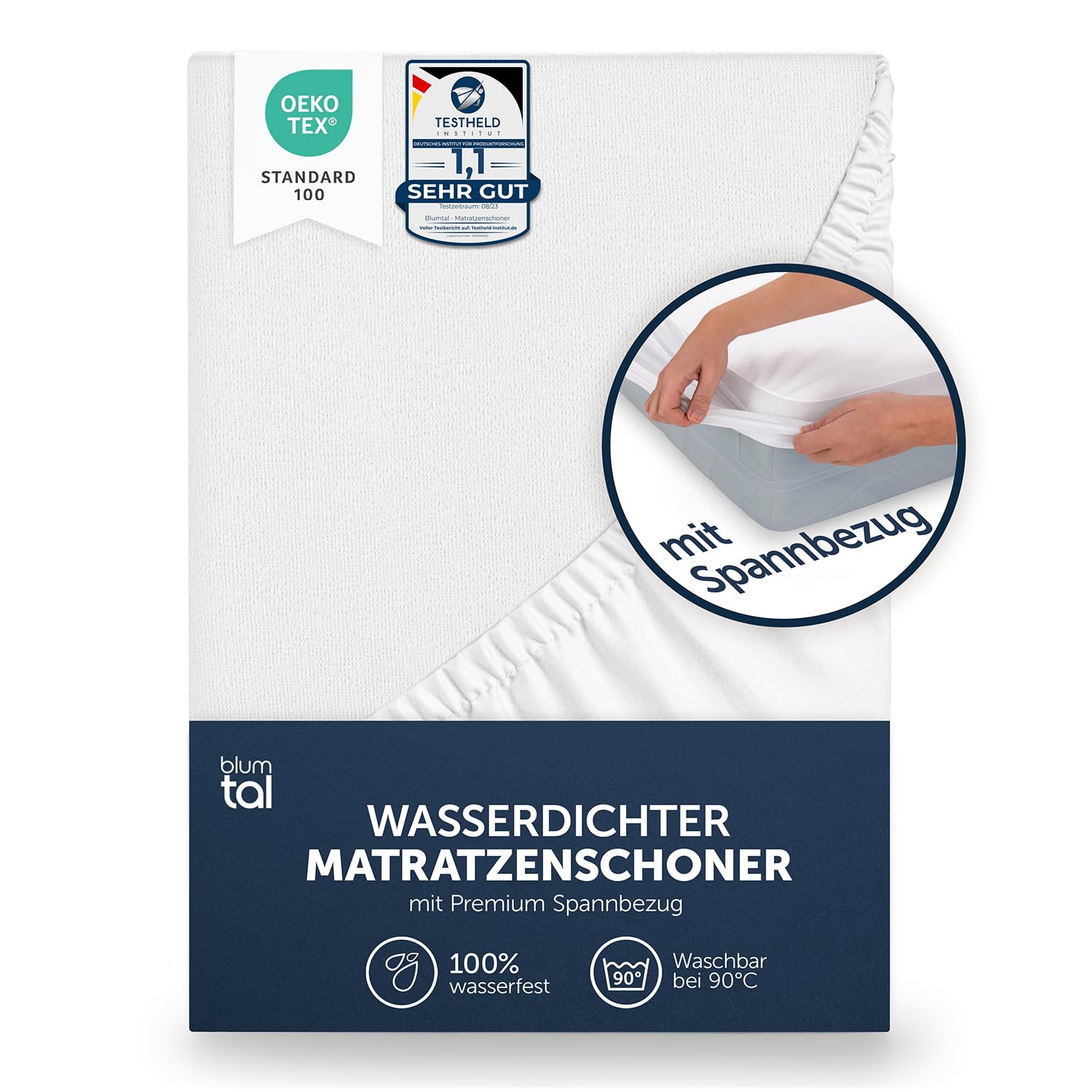 Blumtal Waterproof Mattress Protector Air Comfort – OEKO-TEX Certified, Anti-Allergy Mattress Cover, Washable Super King Mattress Protectors – Super King, Pack of 1 (180 x 200 x 27 cm)