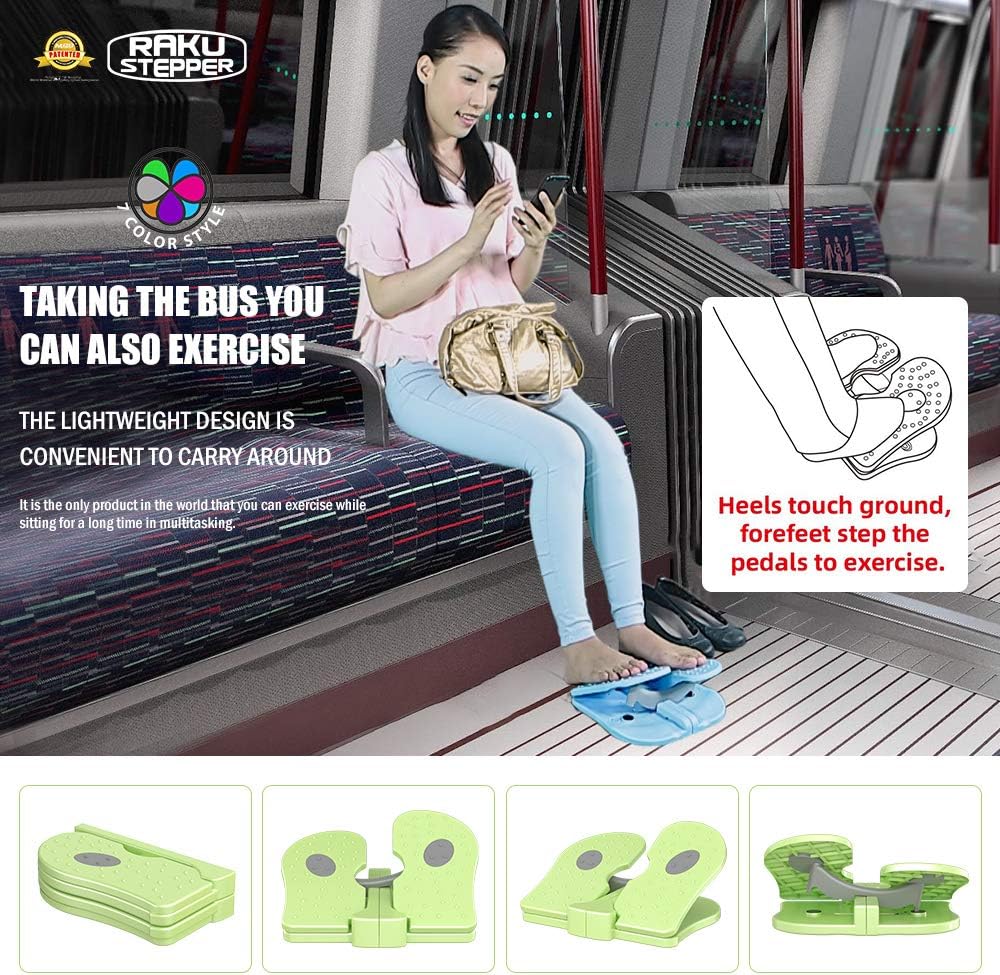 MBB Mini Stepper,Under Desk Pedal Exerciser,Folding Colorful Foot Peddle,Physical Therapy Leg Exercisers Peddle,Relieves Varicose Veins Green Color: Health & Personal Care