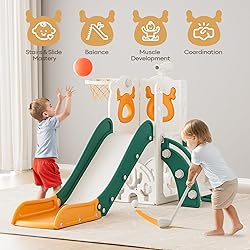 Mloong 7 in 1 Toddler Slide, Kids Slide for
