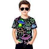 uideazone Boys 3D Graphic T-Shirts Short Sleeve Crew Neck Tees 4-16Y | Boys tee shirts with 3D graphics, lightweight breathable fabric, short sleeves and a crew neck fit for school and play.