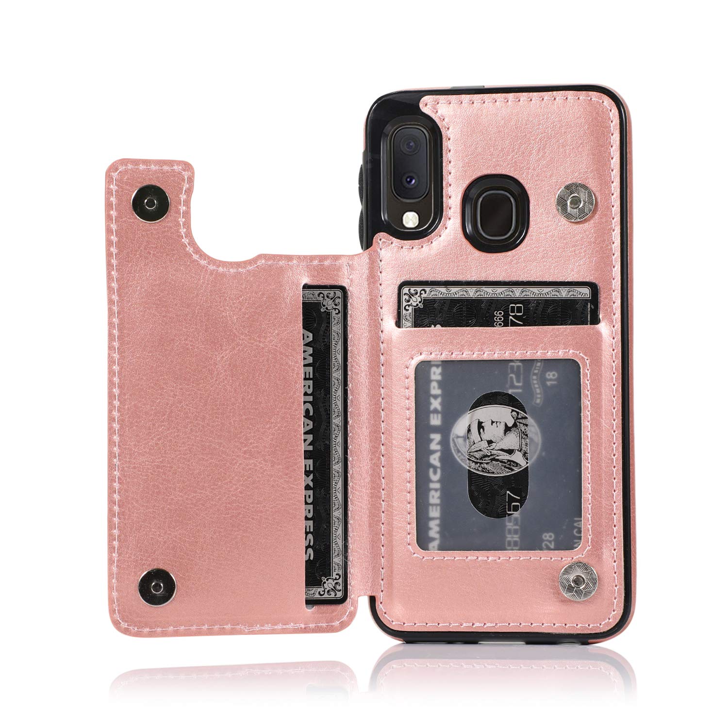 For Samsung Galaxy S20 FE 5g Case,PU Leather Case with [Two Magnetic Clasp] [Card Slots] Stand Function Durable Shockproof Soft TPU Case Back Wallet Flip Cover for Samsung Galaxy S20 FE(Rose Gold) — image 1