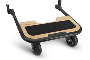 UPPAbaby Piggyback Ride-Along Board for Cruz Stroller Models 2015-2019 - Quick Attachment for Children to Stand + Stroll - 55 lbs. Weight Capacity,Black/Brown