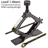 LEAD BRAND Scissor Jack is a Fast and Labor-Saving Design, Load 1.8 tons(3968lbs), Maximum Height is 16.54 inches. The Bottom