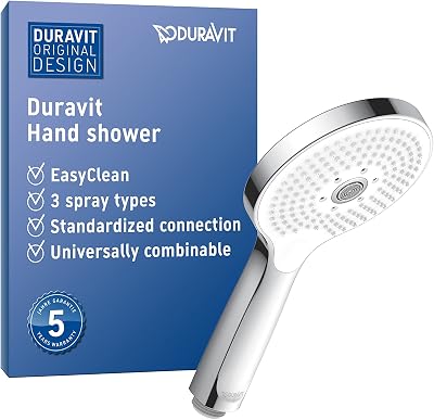 Duravit UV0650017010 Universal Shower Head Chrome White 3 Spray Types