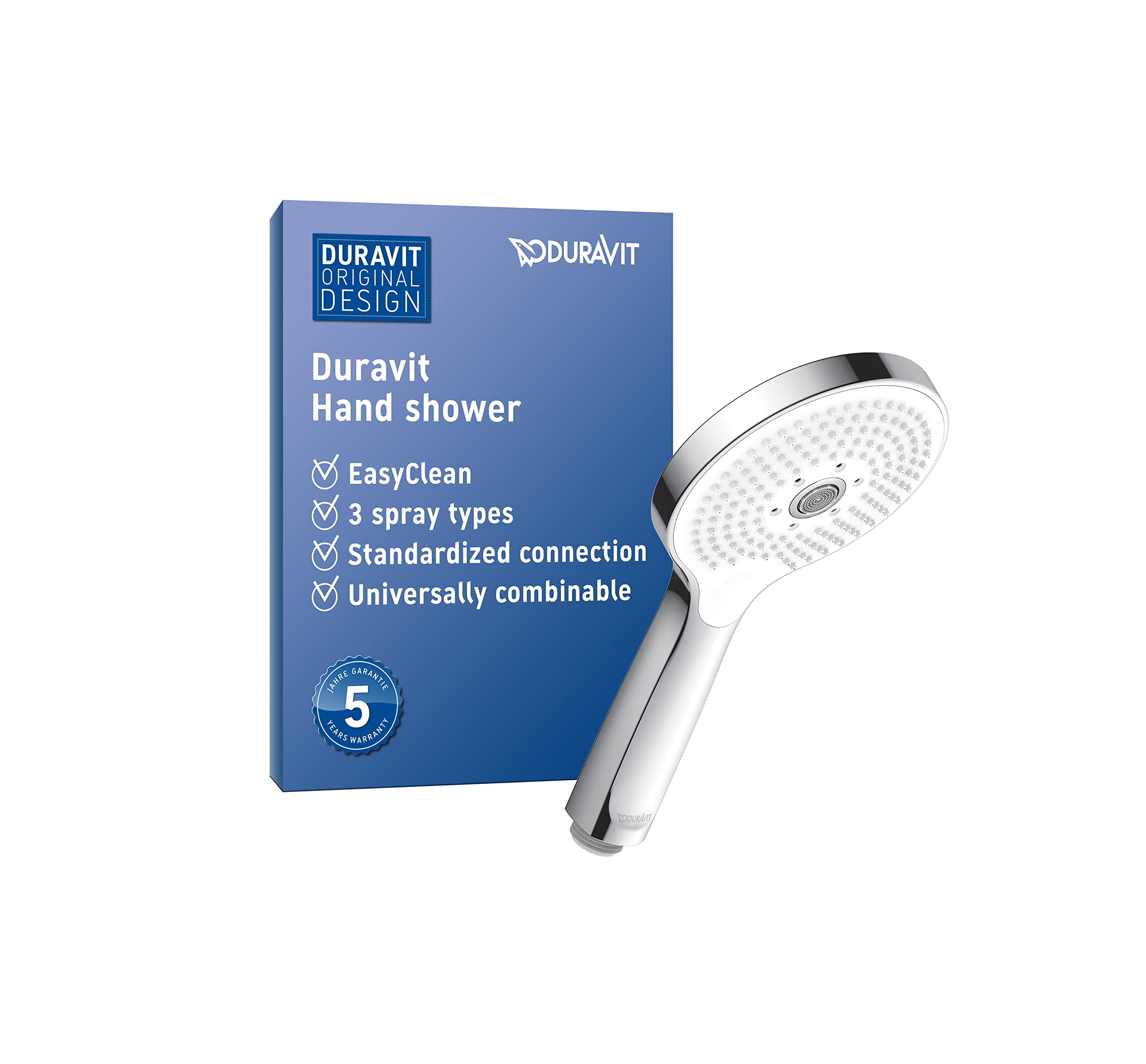 Duravit UV0650017010 Universal Shower Head, Chrome/White