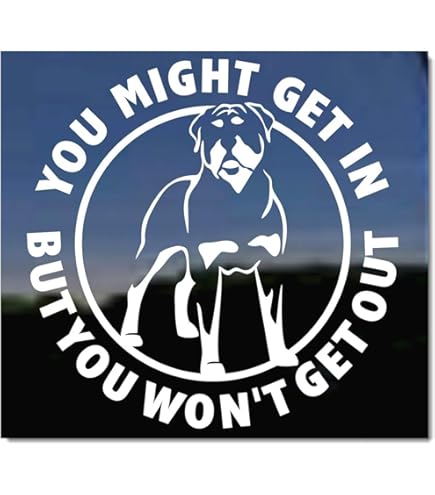 EZ-STIK Rottweiler Heart Decal - 6 Inch Die-Cut Vinyl Dog Sticker