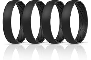 ThunderFit Silicone Rings for Him and Her, Rubber Engagement Bands Unisex - 1/4/5/7/8 Variety Multipack
