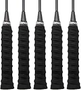 Senston 5 Pack PU Overgrips Black Perforated Anti Slip Racket Grip Tennis view 1