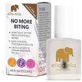 ella+mila No Bite Nail Polish - Kids Nail Biting &amp; Thumb Sucking Prevention | Bitter-taste habit-breaker; deters nail biting &amp; thumb sucking; clear brush-on; vegan; safe for kids &amp; adults; 0.45 fl oz