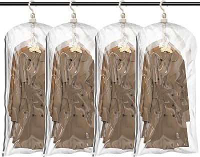 TAILI Hanging Vacuum Storage Bags 4 Large Wide-Side 105x70 cm for Clothes
