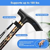 supregear Adjustable Folding Walking Cane Portable Lightweight Black Floral view 4
