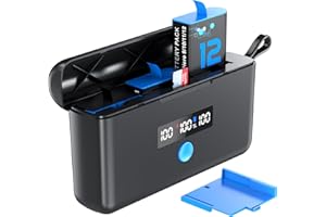 Weekinend, Battery Charger for GoPro Hero 12/11/10/9/8/7/6/5, General GoPro Battery Charger with Micro SD Card Read and Battery Power Read, (Battery Not Include)