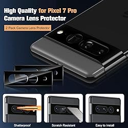 3 Pack Pixel 7 Pro Screen Protector,2 Pakc Camera