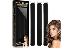 BLAAROOM Jumbo Overnight Heatless Hair Curler to Sleep in, Heatless Curls Satin Velvet Overnight Flexi Blowout Rods No Heat Overnight Sleeping Curling for Hair Styling Tools -3pcs Black
