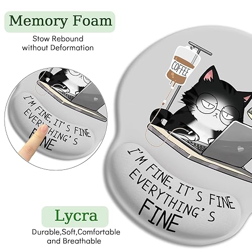 Cat Ergonomic Mouse Pad With Wrist Rest, Gaming Mouse Pad With Wrist - View #2