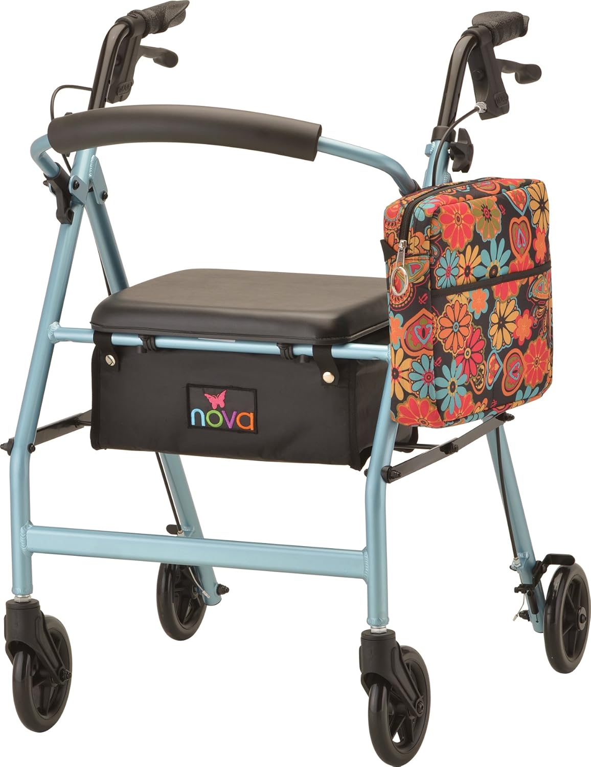 NOVA Universal Tote Bag for Folding Walker, Rollators, Wheelchairs and Scooters, Boho Blossoms: Health & Personal Care