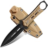 Freelander Tactical Fixed Blade Knife with Sheath - Survival Knives for Men | Full Tang D2 Steel Outdoor Camping Knife, Ergonomic Non-Slip Handle, Lightweight Design for Easy Carry, Gifts for Men