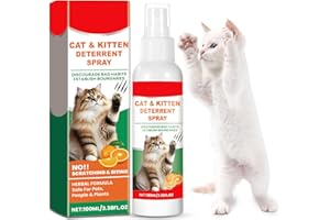 K SMART SIGN Cat Deterrent Spray, Effective Training Aid with Natural Ingredients, Non-Toxic Anti-Scratch Spray for Cats and Kittens, 100% Natural Cat Deterrent for Furniture and Fabric Protection (Red)
