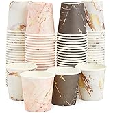 Sparkle and Bash 100 Pack 4 Oz Mini Disposable Paper Cups - Marble Disposable Party Cup for Espresso, Mouthwash, Tea, Coffee, Versatile Espresso Cups