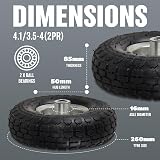 Marksman 2x 10" Pneumatic Wheels 4.10/3.5-4.0 Tyres Heavy Duty Sack Truck Barrow view 5