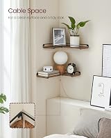 VASAGLE Floating Shelves Set of 2 L-Shaped Corner Shelves Rustic Brown Black view 5
