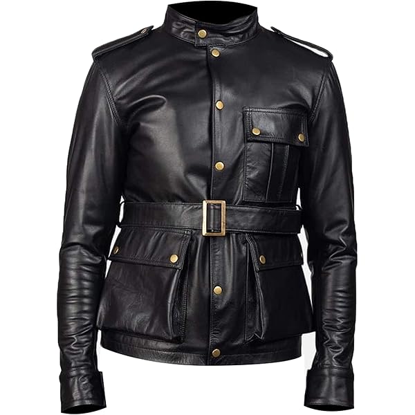 German Military Officer Leather Coat - Mens Classic WW2 Black