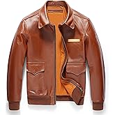 Sumairah Men Natural Military A2 Pilot Jacket Aviation Genuine Leather Jackets Coat