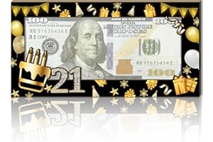 HATZELOU 1PCS Wooden Money Holder for Cash Gifts, Black Gold Decor Birthday Party Supplies for Boys