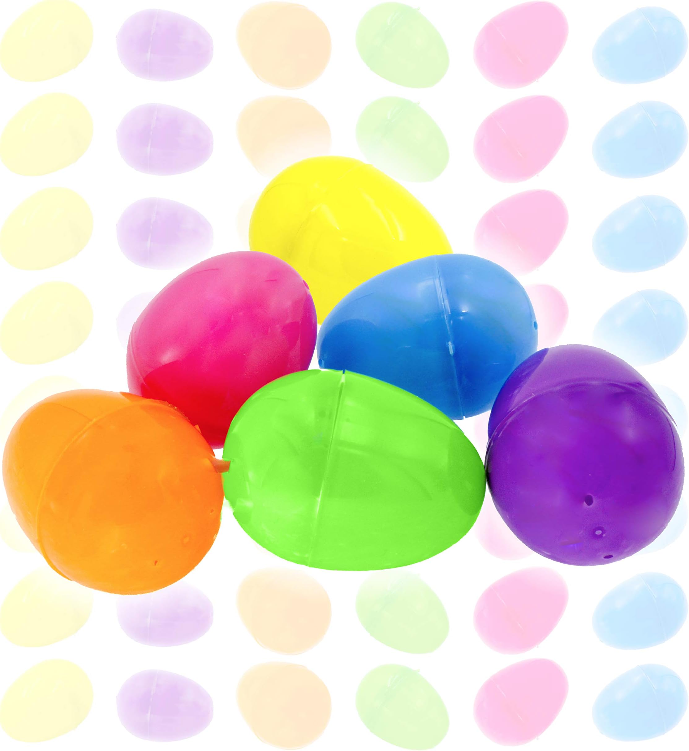 The Dreidel Company Fillable Easter Eggs Bulk Colorful Bright Plastic Easter Eggs, Perfect for Easter Egg Hunt, Suprise Egg, Easter Hunt, Assorted Colors (96-Pack)